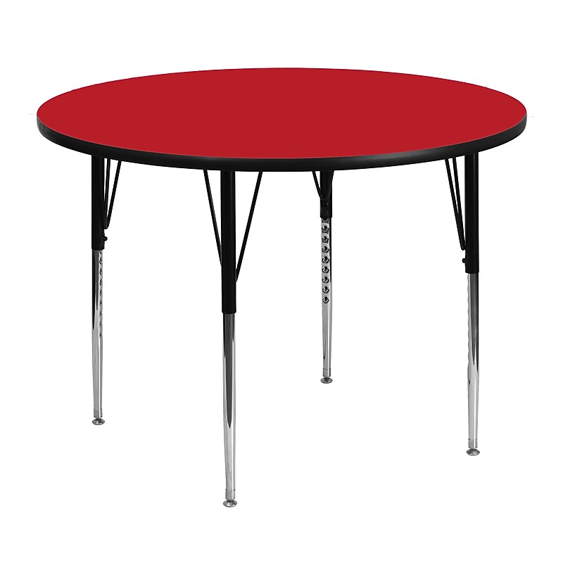 Flash Furniture Wren 48'' Round Activity Table, Height Adjustable, Red (XUA48RNDREDHA) image 1