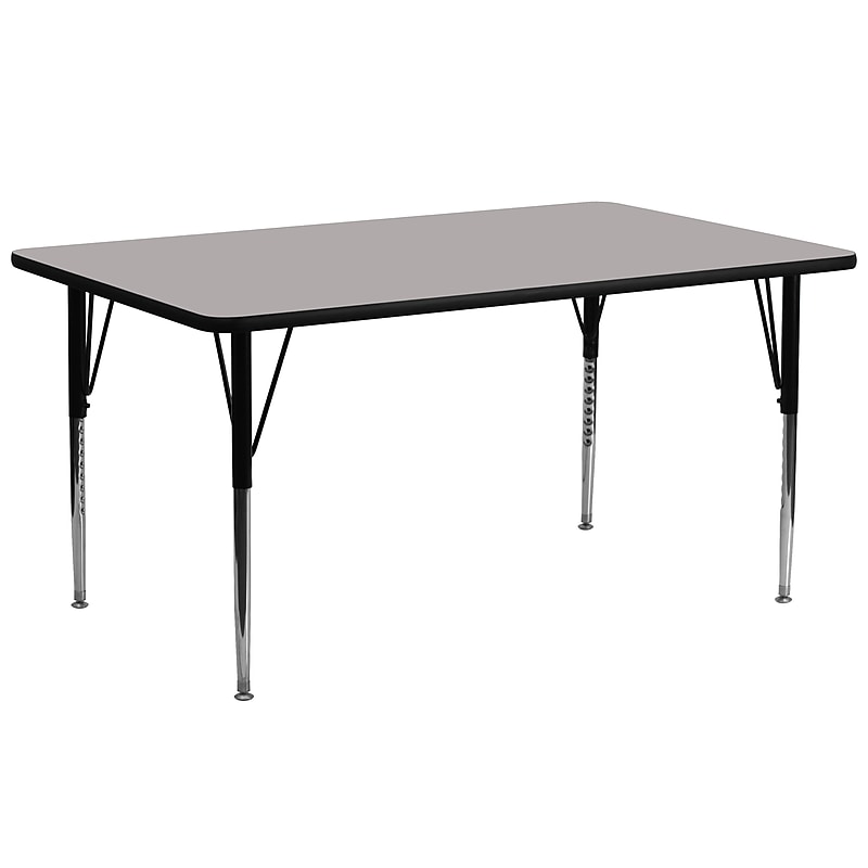 Flash Furniture Wren Rectangular Activity Table, 30" x 72", Height Adjustable, Gray (XUA3072RECGYHA) image 1