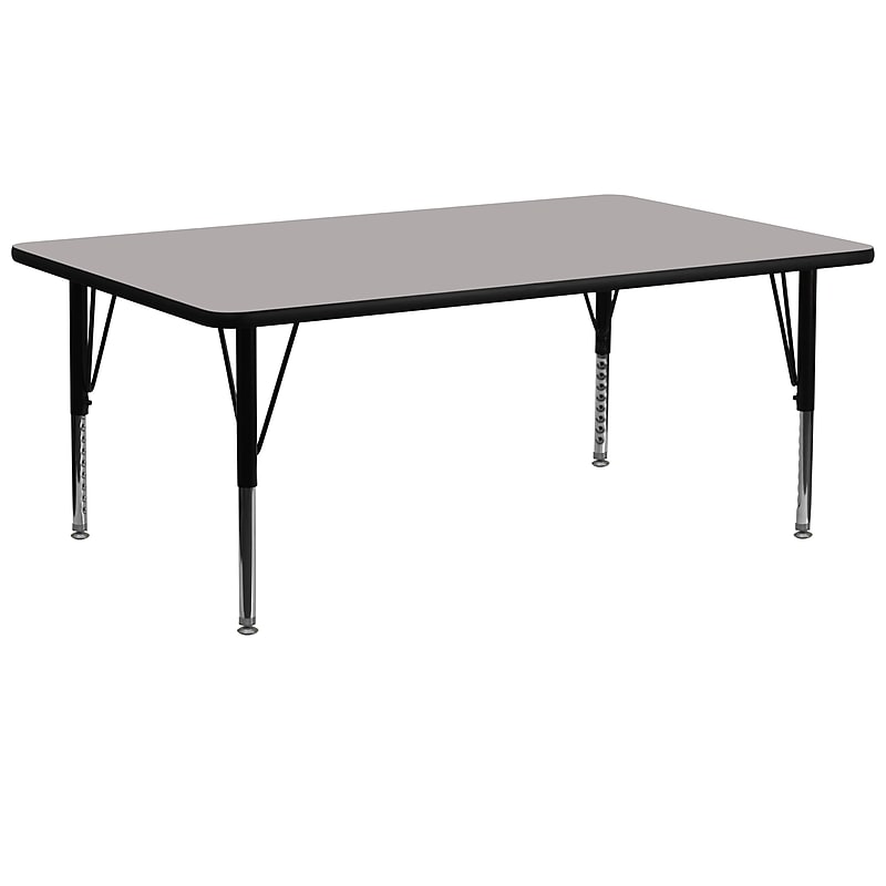Flash Furniture Wren Rectangular Activity Table, 30" x 72", Height Adjustable, Gray (XUA3072RECGYHP) image 1