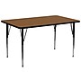 Flash Furniture Wren Rectangular Activity Table, 30" x 72", Height Adjustable, Oak (XUA3072RECOAKHA)~#|#~sp80658473_sc7