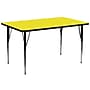 Flash Furniture Wren Rectangular Activity Table, 30" x 72", Height Adjustable, Yellow (XUA3072RECYELHA)~#|#~sp80658477_sc7
