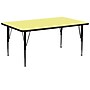 Flash Furniture Wren Rectangular Activity Table, 30" x 72", Height Adjustable, Yellow (XUA3072RECYELTP)~#|#~sp80658480_sc7