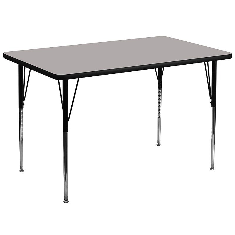 Flash Furniture Wren Rectangular Activity Table, 36" x 72", Height Adjustable, Gray (XUA3672RECGYHA) image 1