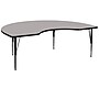 Flash Furniture Wren Kidney Activity Table, 48" x 72", Height Adjustable, Gray (XUA4872KIDGYHP)~#|#~sp80658486_sc7