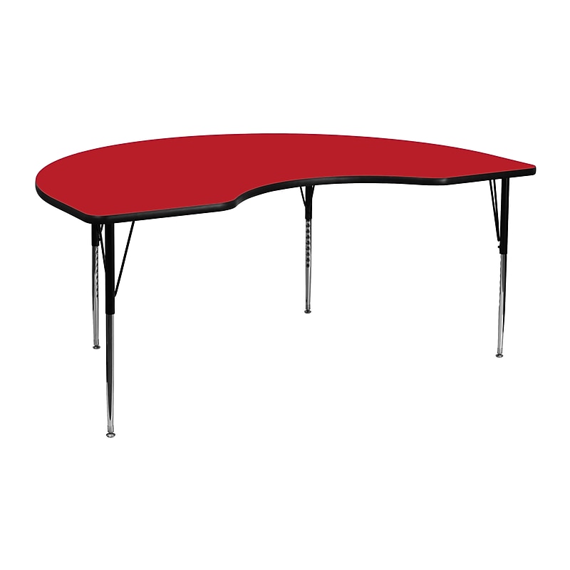 Flash Furniture Wren Kidney Activity Table, 48" x 72", Height Adjustable, Red (XUA4872KIDREDHA) image 1