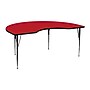 Flash Furniture Wren Kidney Activity Table, 48" x 72", Height Adjustable, Red (XUA4872KIDREDHA)~#|#~sp80658494_sc7