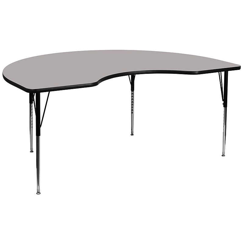 Flash Furniture Wren Kidney Activity Table, 48" x 96", Height Adjustable, Gray (XUA4896KIDGYHA) image 1