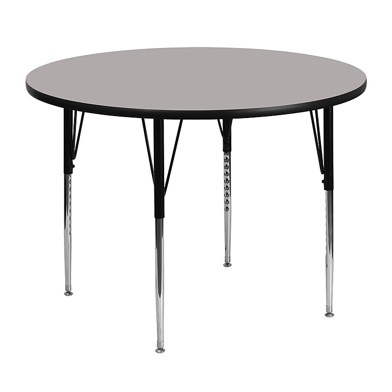 Flash Furniture Wren 48'' Round Activity Table, Height Adjustable, Gray (XUA48RNDGYHA) image 1