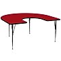 Flash Furniture Wren Horseshoe Activity Table, 60" x 66", Height Adjustable, Red (XUA6066HRSREDTA)~#|#~sp80658511_sc7