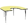 Flash Furniture Wren Horseshoe Activity Table, 60" x 66", Height Adjustable, Yellow (XUA6066HRSYELTA)~#|#~sp80658519_sc7