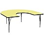 Flash Furniture Wren Horseshoe Activity Table, 60" x 66", Height Adjustable, Yellow (XUA6066HRSYELTP)~#|#~sp80658521_sc7