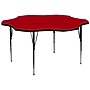 Flash Furniture Wren 60'' Flower Activity Table, Height Adjustable, Red (XUA60FLRREDTA)~#|#~sp80658524_sc7