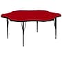 Flash Furniture Wren 60'' Flower Activity Table, Height Adjustable, Red (XUA60FLRREDTP)~#|#~sp80658527_sc7