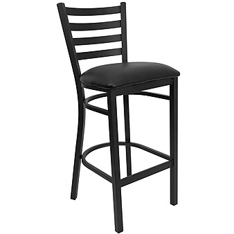 Flash Furniture Metal Back Vinyl Restaurant Barstool, Black (XUDG697BBARBKV)