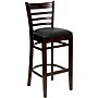 Flash Furniture HERCULES Series Traditional Wood Ladder Back Restaurant Barstool, Walnut Wood/Black (XUW05BARWALBKV)~#|#~sp80658685_sc7