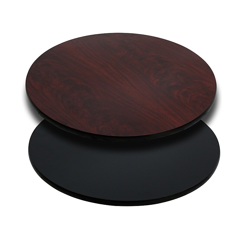 Flash Furniture 30" Laminate Round Table Top, Black/Mahogany (XURD30MBT) image 1