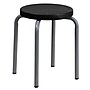 Flash Furniture Stackable Stool With Black Seat and Silver Powder Coated Frame, Black~#|#~sp80658740_sc7