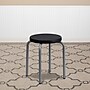 Flash Furniture Stackable Stool With Black Seat and Silver Powder Coated Frame, Black~#|#~sp80658741_sc7