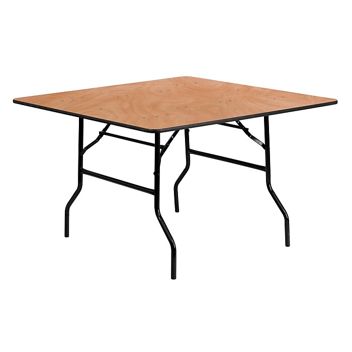 Flash Furniture Table pliante carrée en plastique rotin de 59,7 cm, métal, marron, 59,7 cm