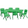 Flash Furniture Emmy Rectangular Activity Table Set, 24" x 48", Height Adjustable, Green (YCX13RECTBLGNE)~#|#~sp80658774_sc7