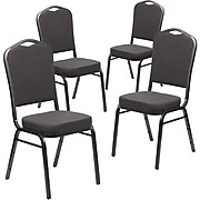 Flash Furniture HERCULES 4/Pack Banquet Chairs W/Fabric Seat Silver Vein Frame (4FDC01SVGY)