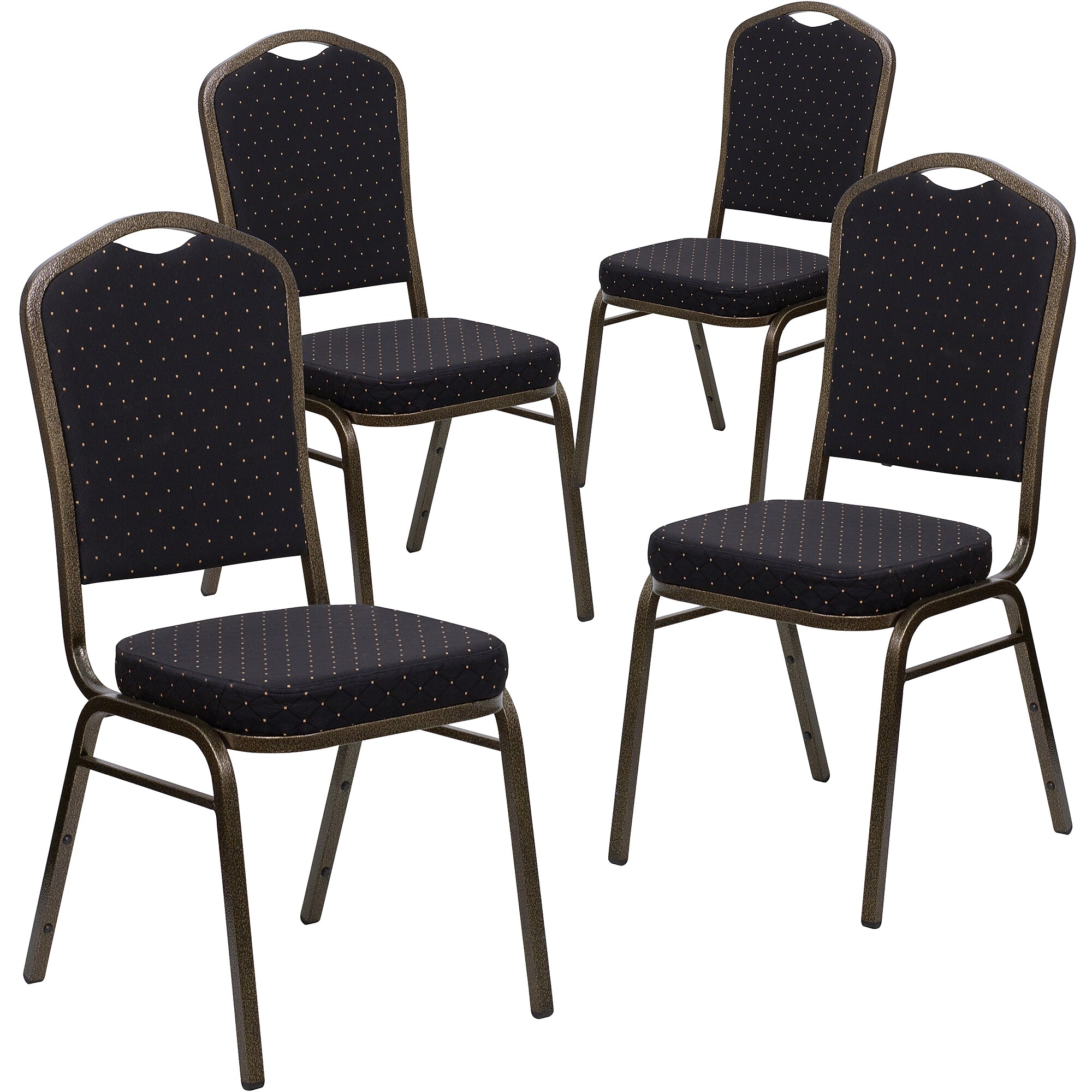 Flash Furniture HERCULES Series Fabric Banquet Stacking Chair, Black Patterned/Gold Vein Frame, 4 Pack (4FDC01GVS0806) Sansujyuku sansujyuku.com