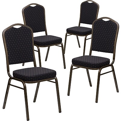 Flash Furniture HERCULES Series Fabric Banquet Stacking Chair, Black Patterned/Gold Vein Frame, 4 Pack (4FDC01GVS0806) Simolary simolary.com