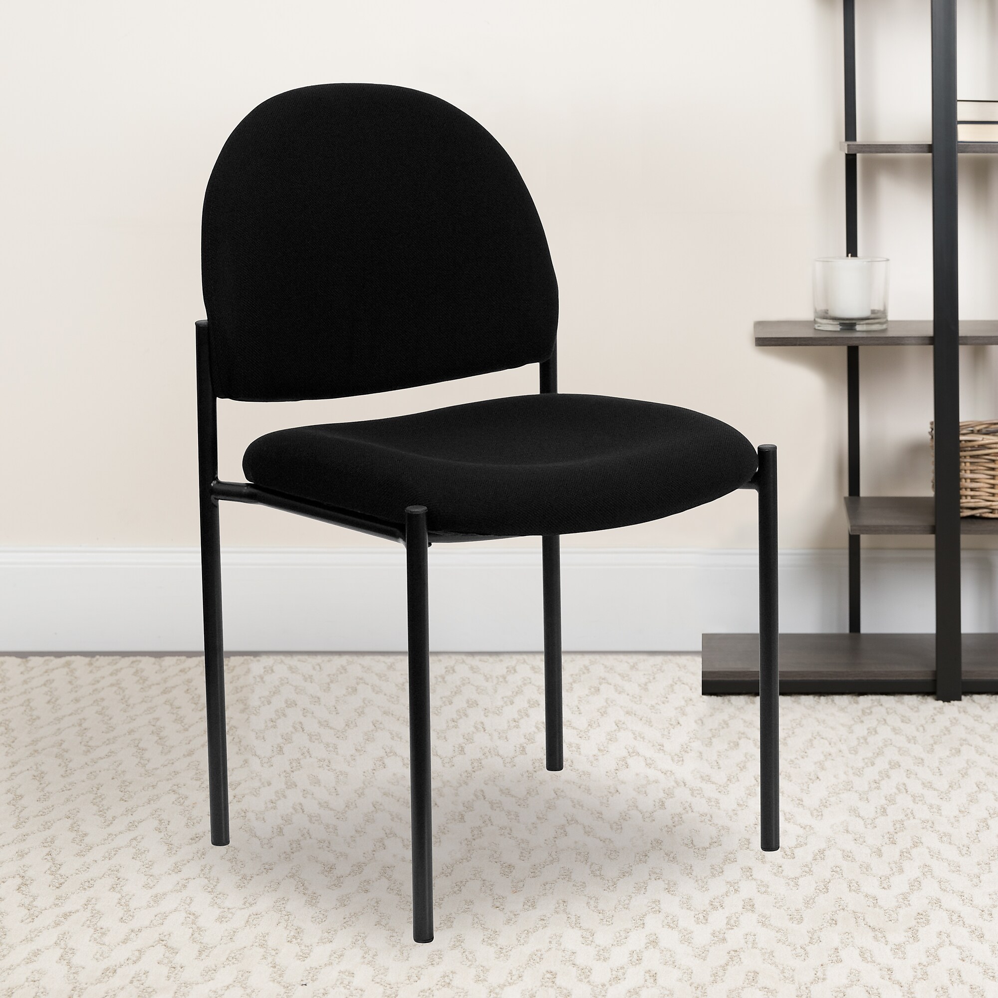 Flash Furniture Tania Fabric Reception Stacking Chair, Black (BT5151BK) Sansujyuku sansujyuku.com
