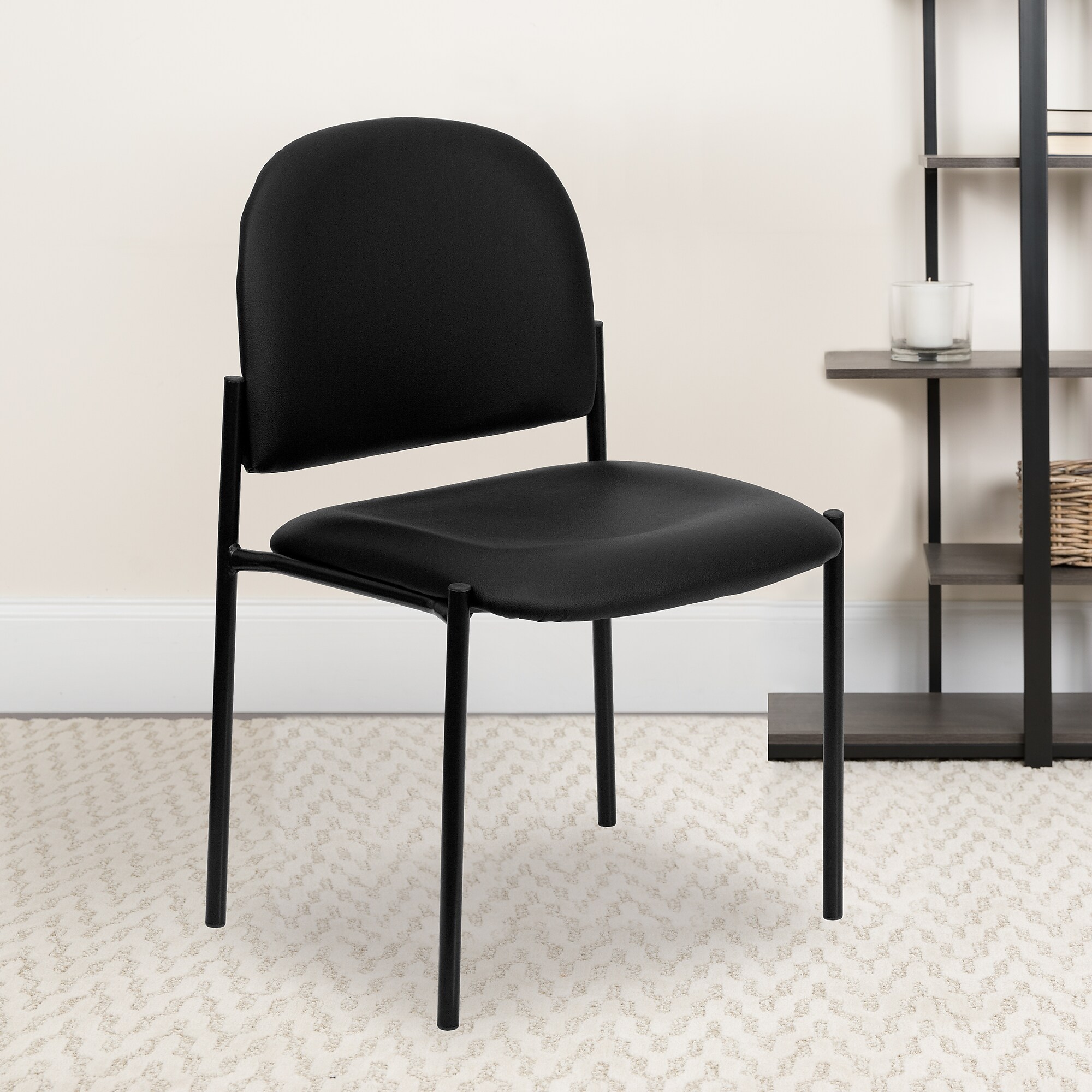 Flash Furniture Tania Vinyl Reception Stacking Chair, Black  (BT5151VINYL) Sansujyuku sansujyuku.com