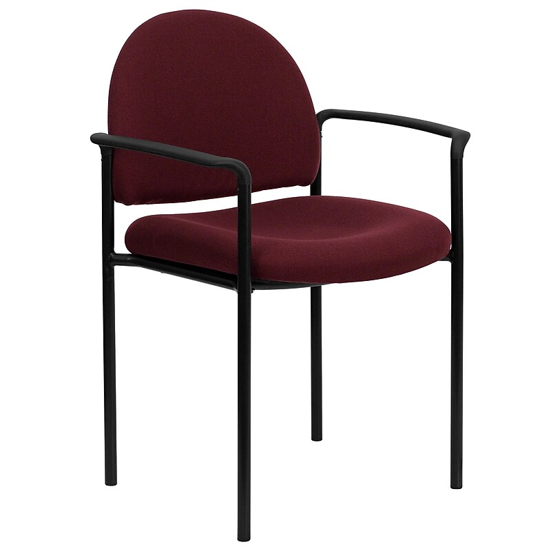 Flash Furniture Tiffany Fabric Stackable Side Reception Chair with Arms, Burgundy (BT5161BY) image 1