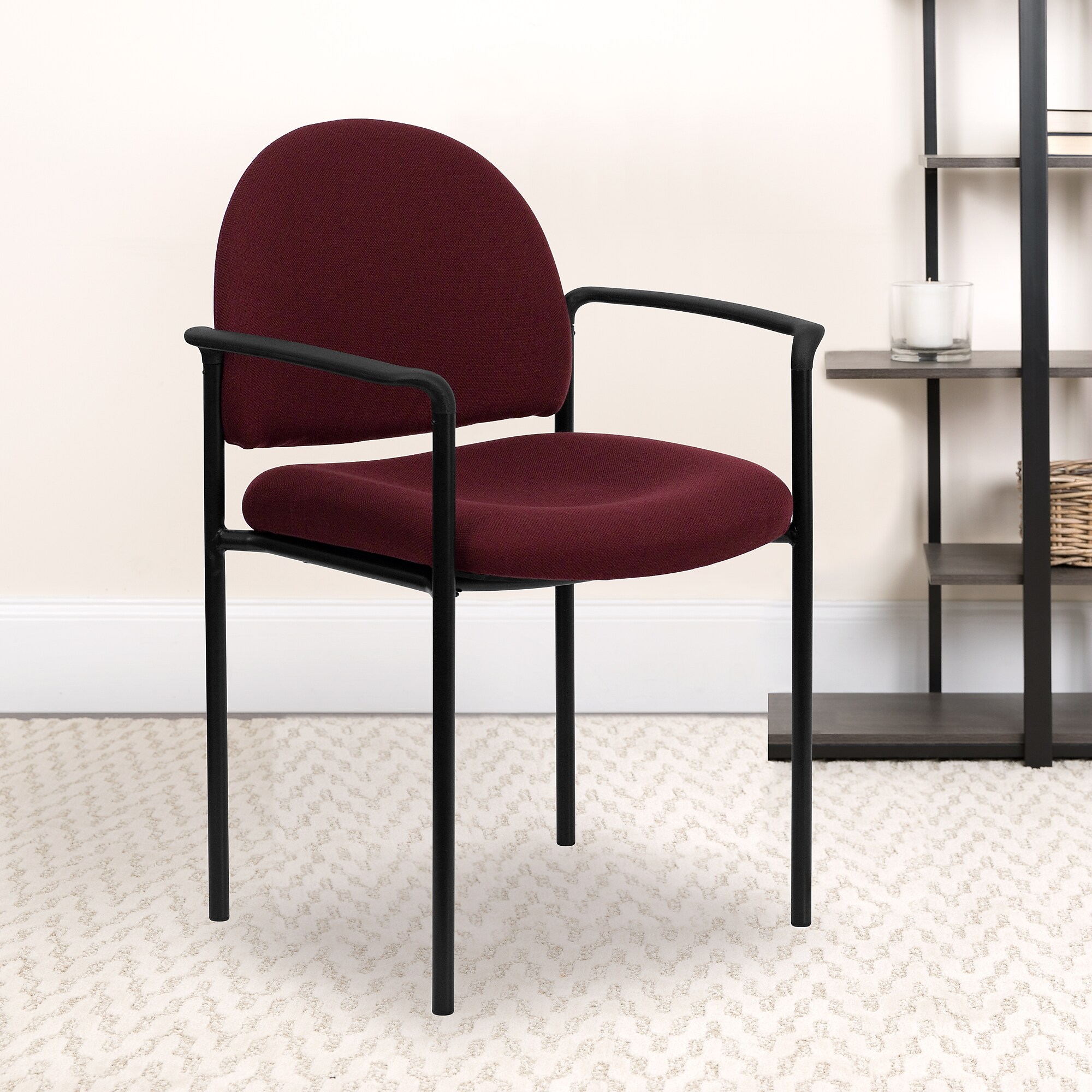 Flash Furniture Tiffany Fabric Stackable Side Reception Chair with Arms, Burgundy (BT5161BY) Sansujyuku sansujyuku.com