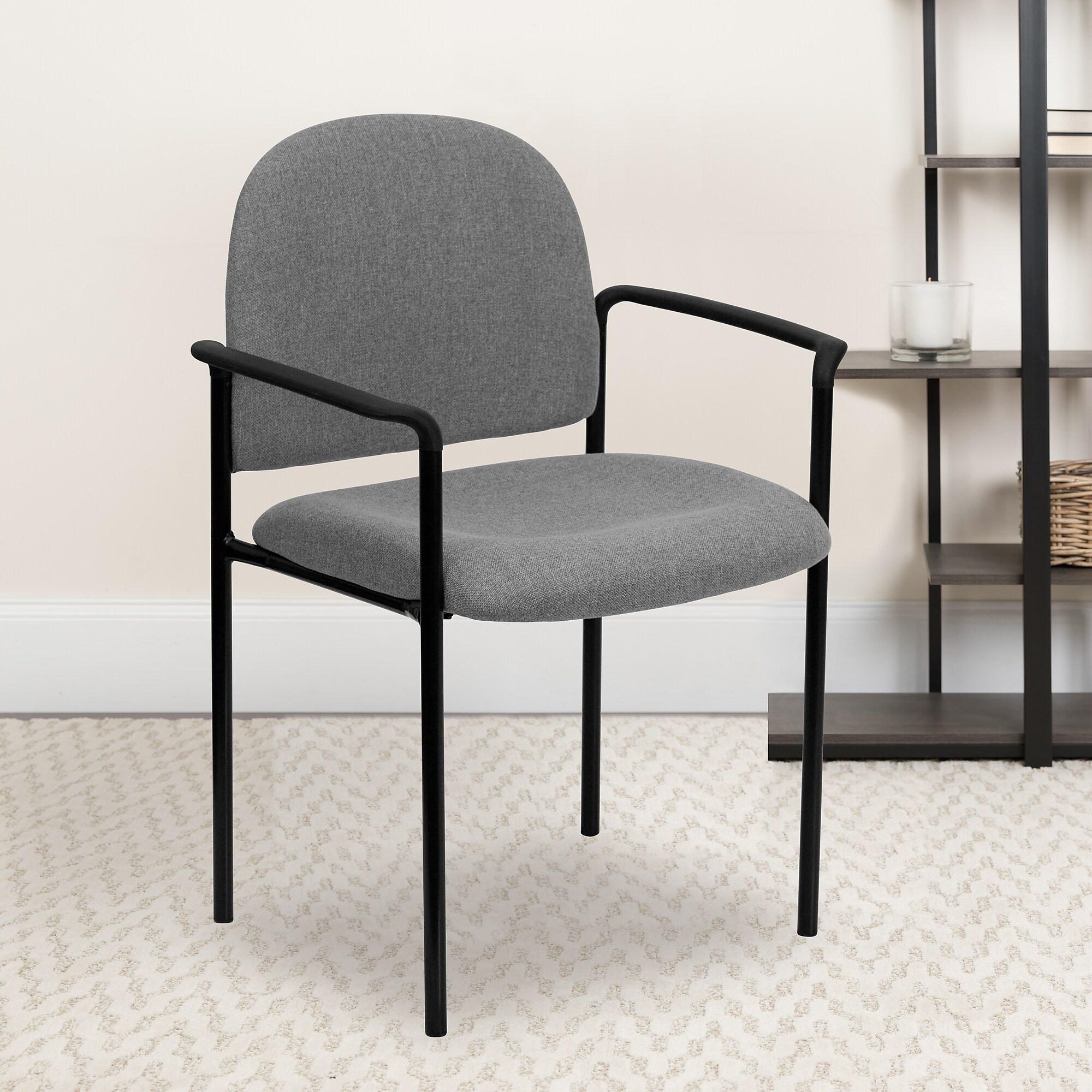 Flash Furniture Tiffany Fabric Stackable Side Reception Chair with Arms, Gray (BT5161GY) Sansujyuku sansujyuku.com