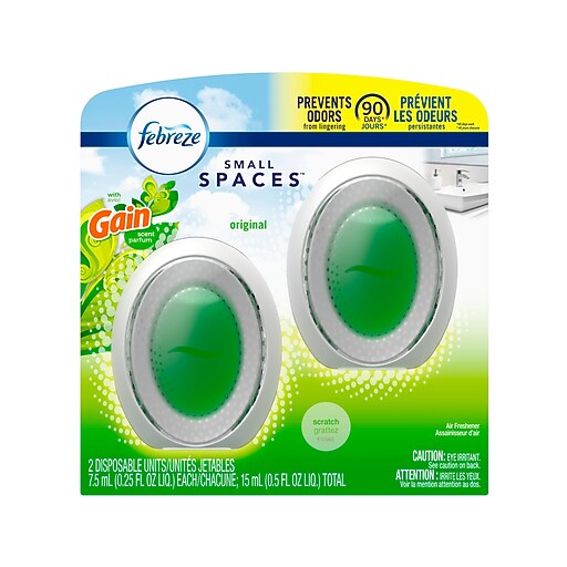 Febreze Small Spaces Air Freshener, Gain Scent, 0.25 oz., 2/Pack