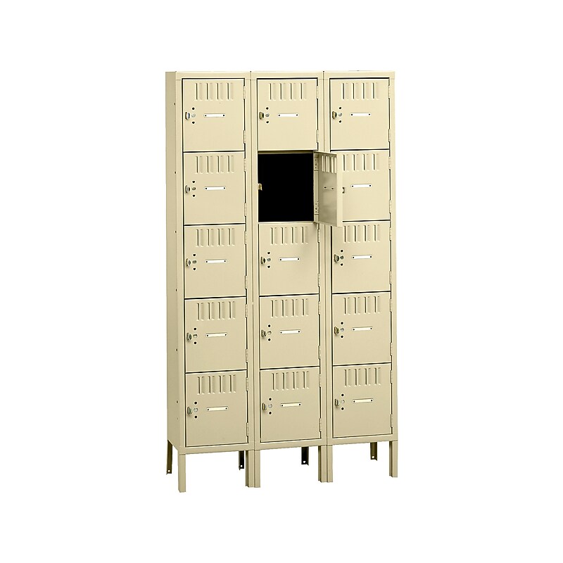 Tennsco 66" 5-Tier Three Wide Sand Storage Locker (BS5-121212-3-SND) image 1