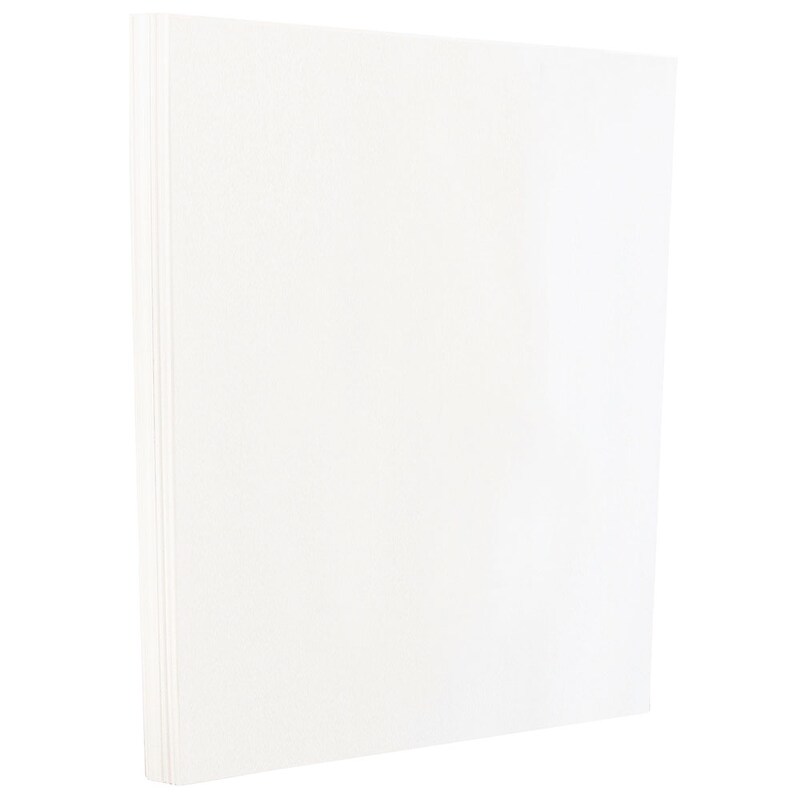 JAM Paper 100 lb. Cardstock Paper, 8.5" x 11", White Glossy, 50 Sheets/Pack (01034702F) image 1