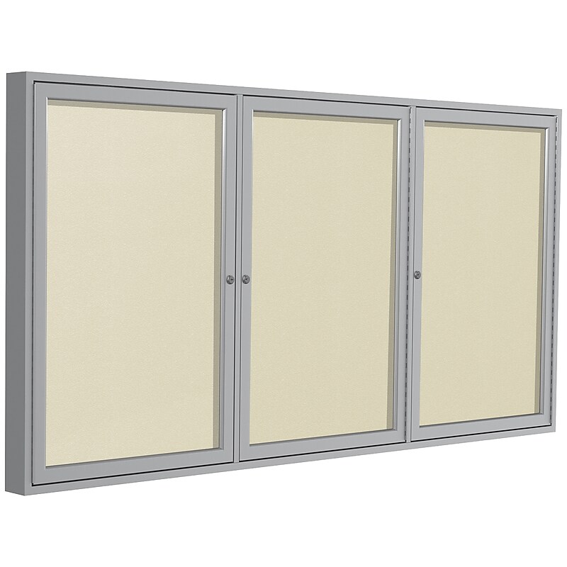 Ghent Vinyl Bulletin Board, Satin Frame, 6' x 4' (PA34872VX-185) image 1