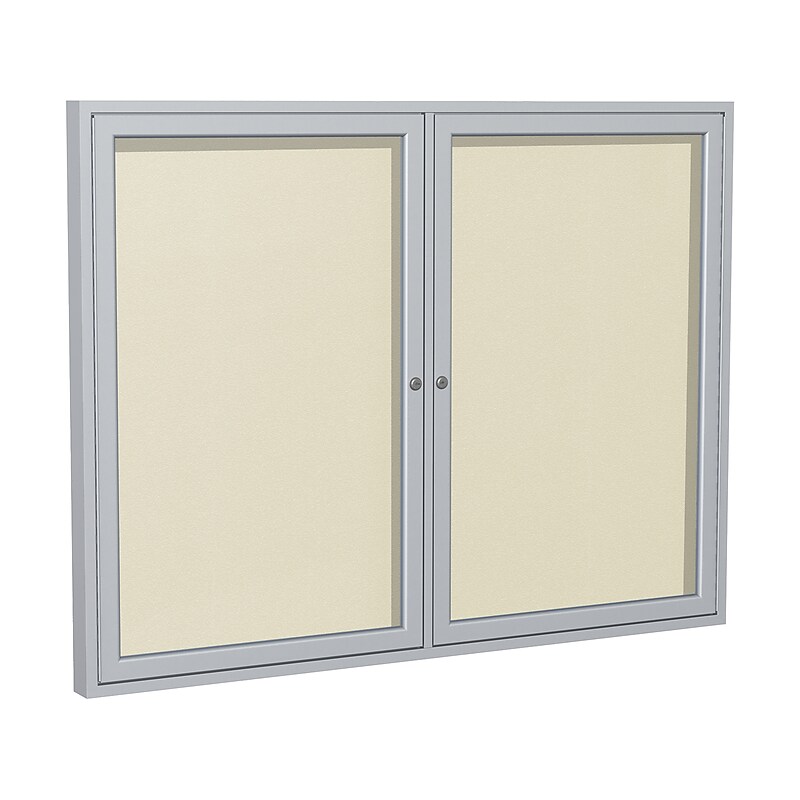 Ghent Vinyl Enclosed Bulletin Board, Aluminum Frame, 4' x 3' (PA23648VX-185) image 1