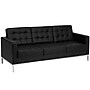 Flash Furniture HERCULES Lacey Series 80" LeatherSoft Sofa with Stainless Steel Frame, Black (ZBLACEY8312SOBK)~#|#~sp81130834_sc7