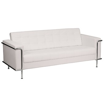 Flash Furniture HERCULES Lesley Series 81" LeatherSoft Sofa with Encasing Frame, Melrose White (ZBLES8090SOFAWH)