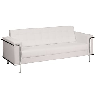 Flash Furniture HERCULES Lesley Series 81" LeatherSoft Sofa with Encasing Frame, Melrose White (ZBLES8090SOFAWH)
