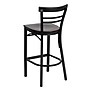 Flash Furniture HERCULES Traditional Metal Two-Slat Ladder Back Restaurant Barstool, Black/Mahogany Wood (XU6R9BLADBARMAW)~#|#~sp81130936_sc7