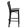 Flash Furniture HERCULES Traditional Metal Two-Slat Ladder Back Restaurant Barstool, Black/Mahogany Wood (XU6R9BLADBARMAW)~#|#~sp81130937_sc7