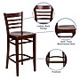 Flash Furniture HERCULES Series Traditional Wood Ladder Back Restaurant Barstool, Mahogany Wood (XUW05BARMAH)~#|#~sp81130948_sc7