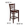 Flash Furniture HERCULES Series Traditional Wood Ladder Back Restaurant Barstool, Mahogany Wood (XUW05BARMAH)~#|#~sp81130949_sc7
