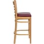 Flash Furniture HERCULES Series Traditional Wood Ladder Back Restaurant Barstool, Natural Wood/Burgundy (XUW05BARNATBRV)~#|#~sp81130955_sc7