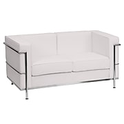Flash Furniture HERCULES Regal Contemporary Leather Love Seats With Encasing Frame (ZBREG8102LSWH)