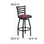 Flash Furniture HERCULES Series Traditional Metal Ladder Back Barstool, Black/Burgundy (XU6F8BLDSWVBGV)~#|#~sp81131010_sc7