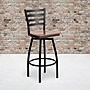 Flash Furniture HERCULES Series Traditional Metal Ladder Back Barstool, Black/Cherry Wood (XU6F8BLDSWVCYW)~#|#~sp81131013_sc7