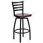Flash Furniture HERCULES Series Traditional Metal Ladder Back Barstool, Black/Mahogany (XU6F8BLDSWVMAW)~#|#~sp81131018_sc7