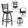 Flash Furniture HERCULES Series Traditional Metal Ladder Back Barstool, Black/Mahogany (XU6F8BLDSWVMAW)~#|#~sp81131025_sc7